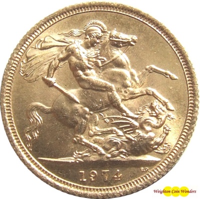 1974 QUEEN ELIZABETH II Gold Sovereign